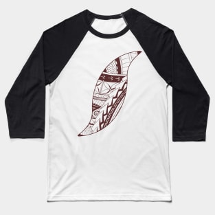 Pacific Island Pattern 3 - Brown Baseball T-Shirt